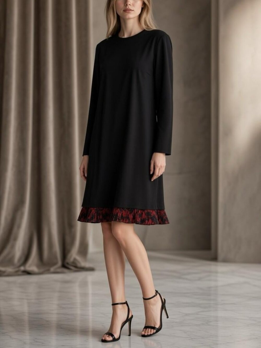 Just Cavalli By Roberto Cavalli Black Red Trim Dress